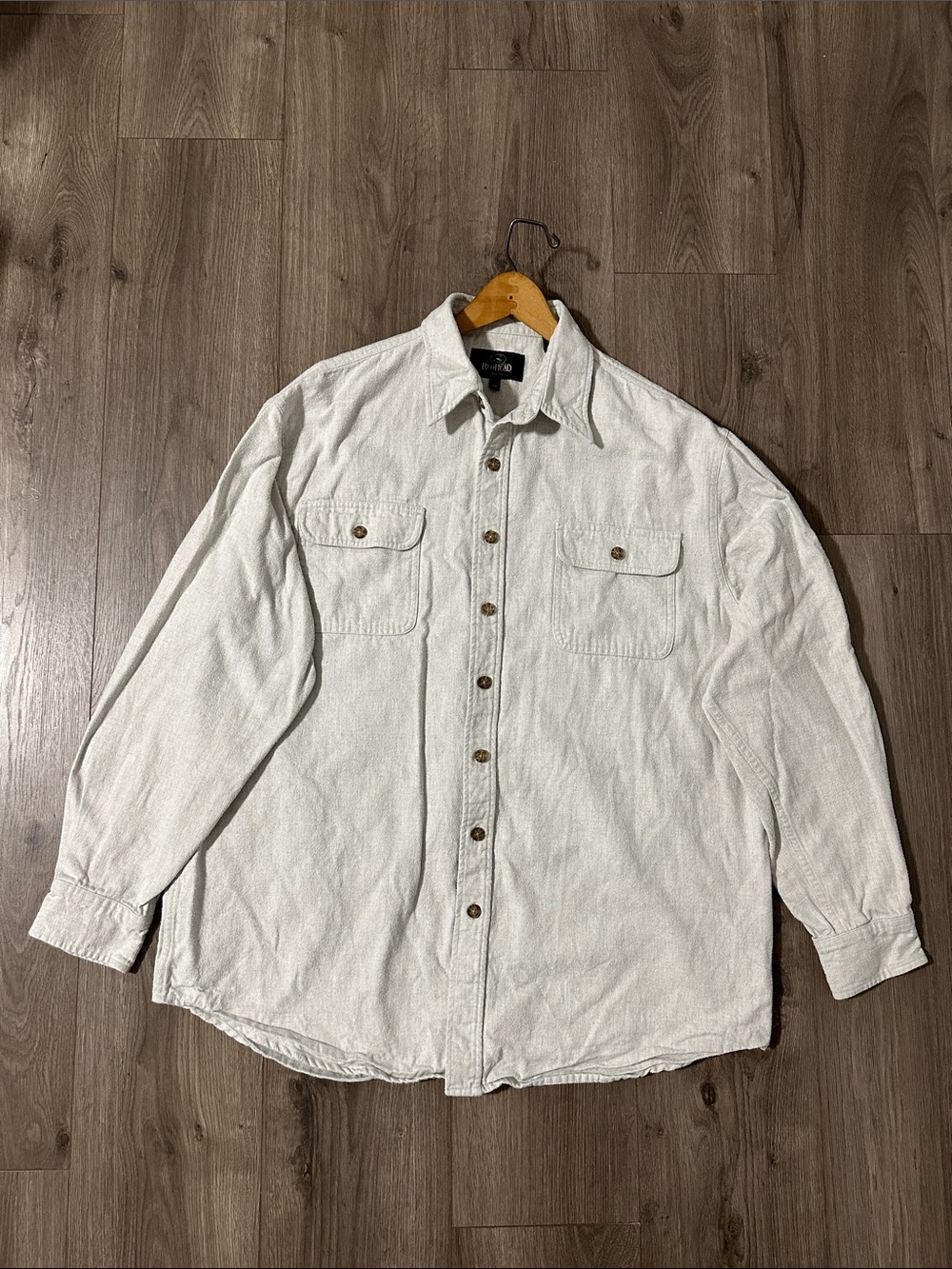 RedHead Off-White Cotton Button-Up Shirt Jacket